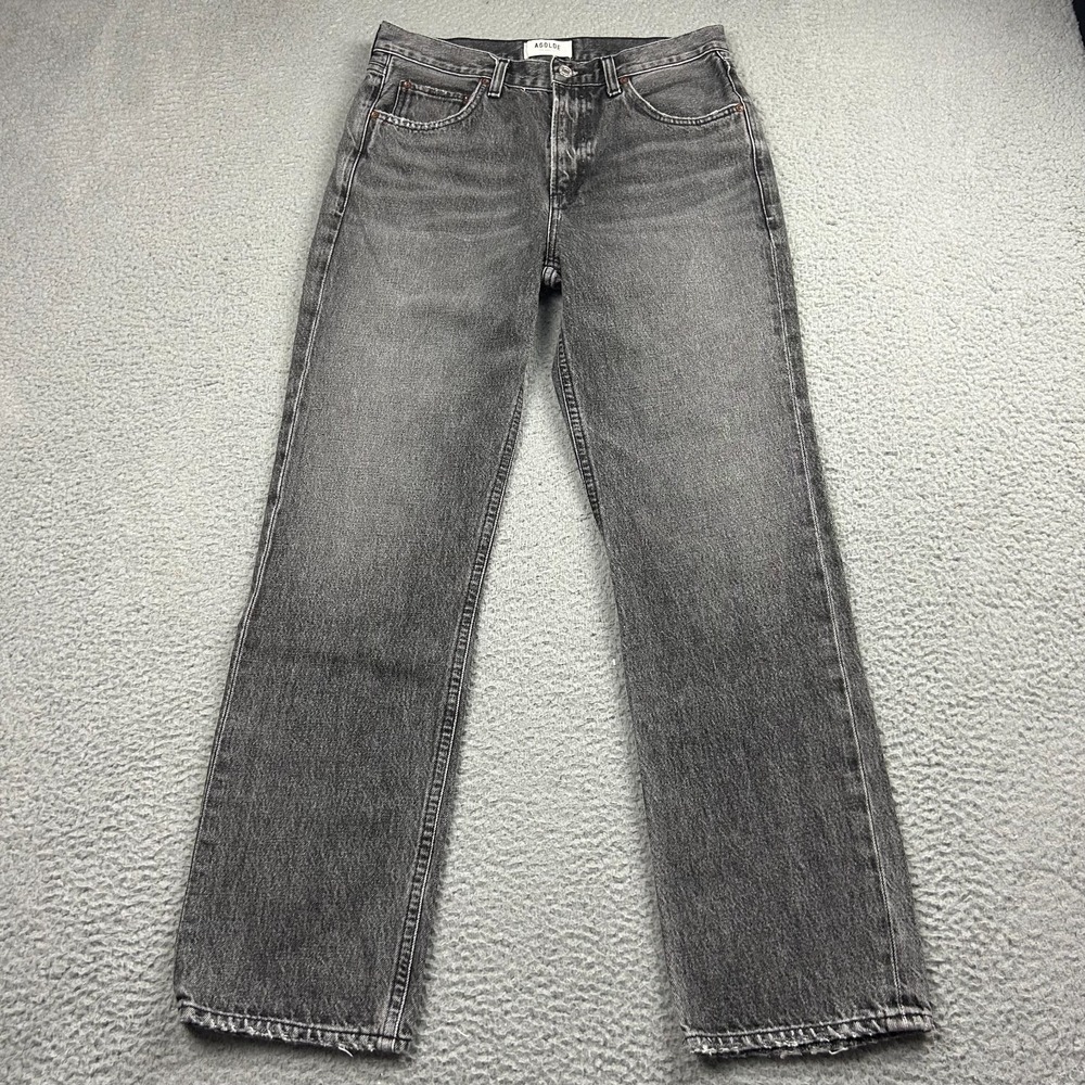 Agolde Valen Jeans Women's 26 Black Mid Rise Vintage Straight Denim
